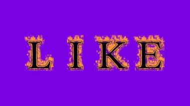 Ateş metni efekti menekşe arka planı gibi. Yüksek görsel etkiyle canlandırılmış metin efekti. harf ve metin efekti. Alfa Eşleşmesi.