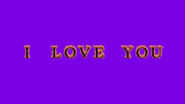 Jag Älskar Dig Skjuta Text Effekt Violett Bakgrund Animerad Texteffekt — Stockvideo