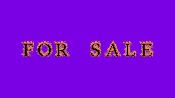 Продажу Фіолетового Фону Ефекту Вогню Анімований Текстовий Ефект Високим Візуальним — стокове відео