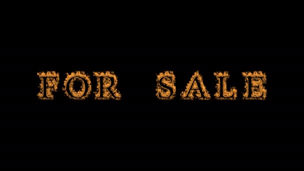 Sale Fire Text Effect Black Background Animated Text Effect High — Stock Video