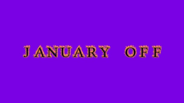 January Fire Text Effect Violet Background Animated Text Effect High — Stock Video