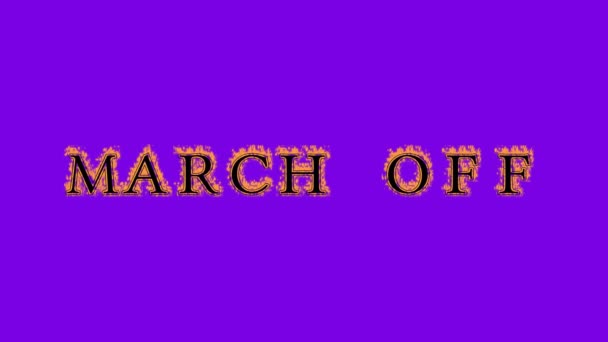 March Fire Text Effect Violet Background Animated Text Effect High — Stock Video