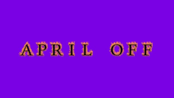 April Fire Text Effect Violet Background Animated Text Effect High — Stock Video