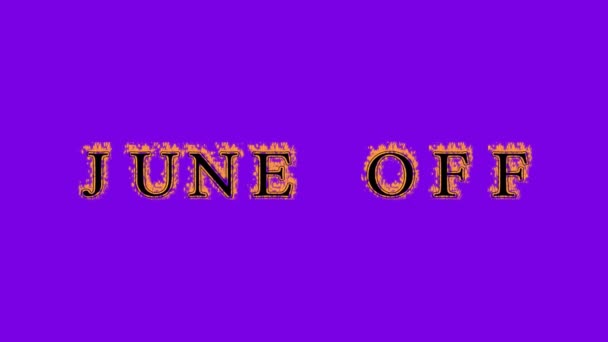 June Fire Text Effect Violet Background Animated Text Effect High — Stock Video