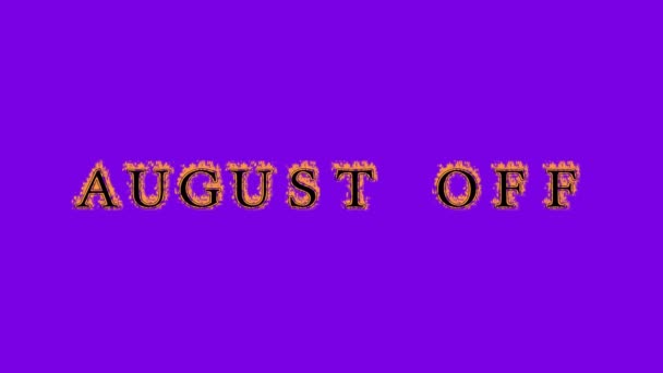 August Fire Text Effect Violet Background Animated Text Effect High — Stock Video