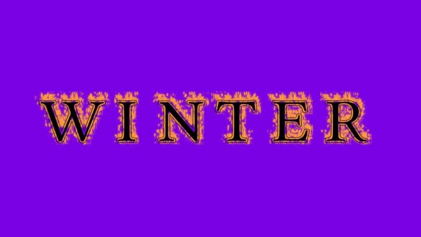 Hiver Feu Texte Effet Violet Fond Effet Texte Animé Fort — Video