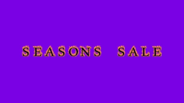Seasons Sale Fire Text Effect Violet Background Animated Text Effect — Stock Video