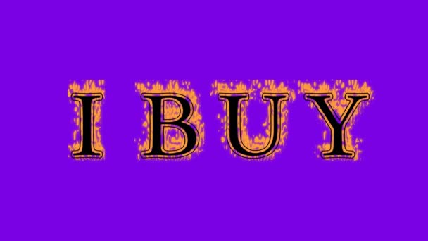 Ibuy Fuoco Effetto Testo Sfondo Viola Effetto Testo Animato Alto — Video Stock