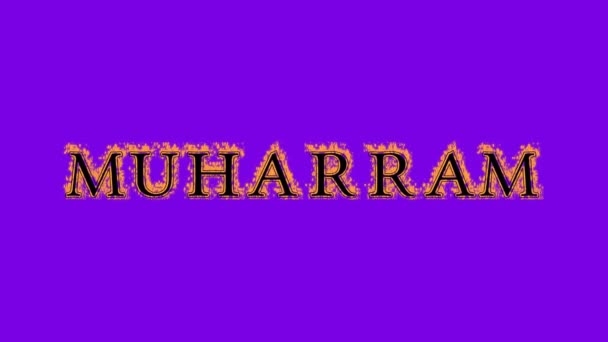 Muharram Feu Effet Texte Fond Violet Effet Texte Animé Fort — Video