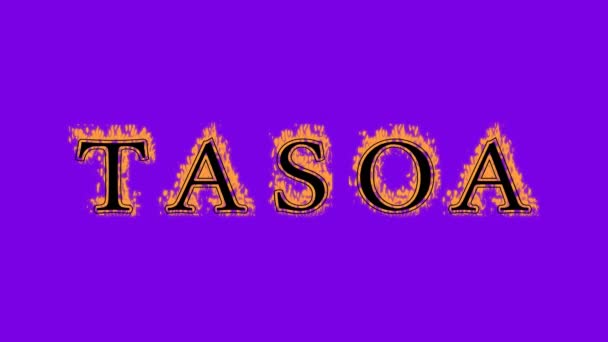 Tasoa Fire Text Effect Violet Fon Анимированный Текстовый Эффект Высоким — стоковое видео