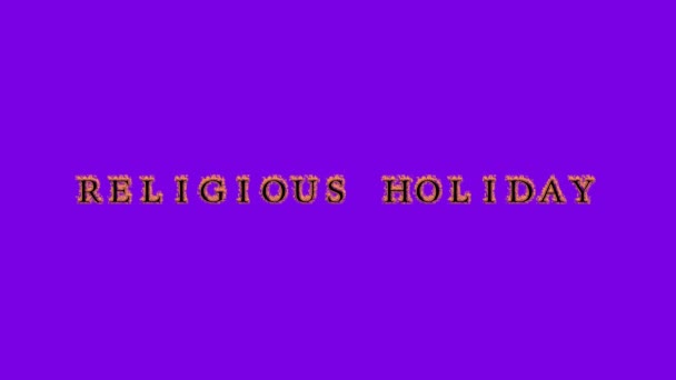 Θρησκευτική Γιορτή Φωτιά Κείμενο Επίδραση Βιολετί Φόντο Εφέ Κινουμένων Σχεδίων — Αρχείο Βίντεο