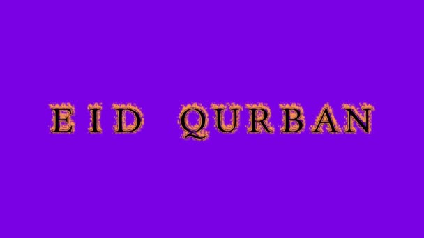 Eid Qurban Fire Text Effect Violet Background Animated Text Effect — Stock Video