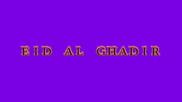 Eid Ghadir Fire Text Effect Violet Background Animated Text Effect — Stock Video
