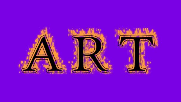 Art Fire Text Effect Violet Background Animated Text Effect High — Stock Video