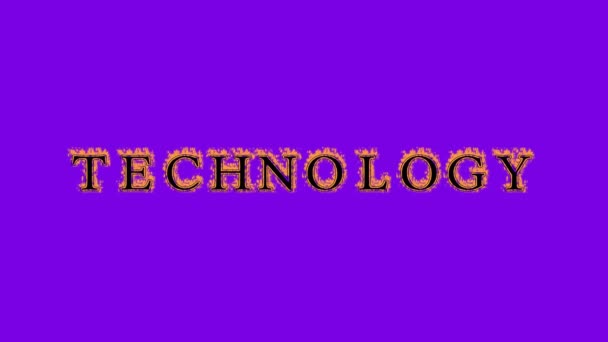 Tecnologia Fogo Efeito Texto Fundo Violeta Efeito Texto Animado Com — Vídeo de Stock