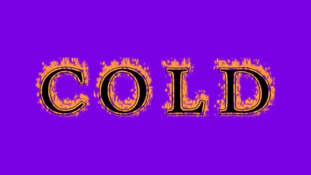 Cold Fire Text Effekt Violetten Hintergrund Animierte Texteffekte Mit Hoher — Stockvideo