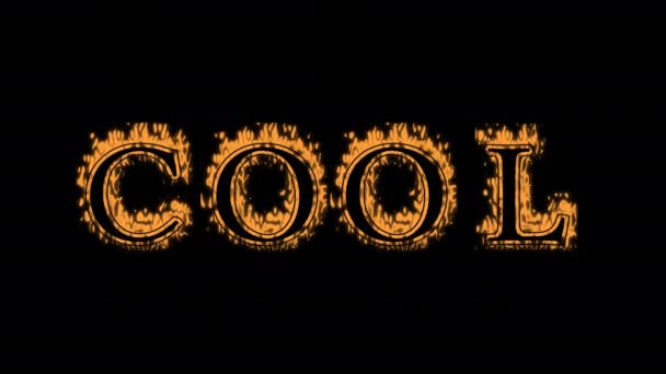 Cool Fire Text Effect Black Background Animated Text Effect High — Stock Video