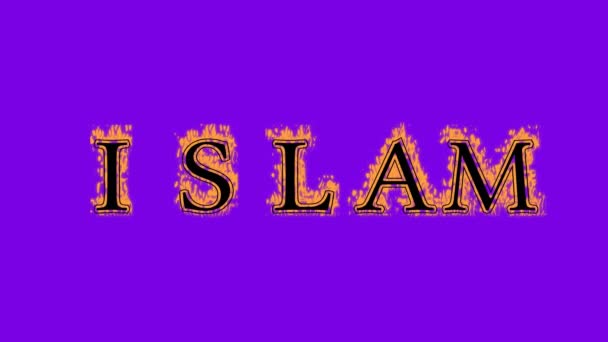 Islam Feu Texte Effet Violet Fond Effet Texte Animé Fort — Video