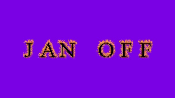 Jan Fire Text Effect Violet Background Animated Text Effect High — Stock Video