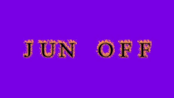 Jun Fire Text Effect Violet Background Efecto Texto Animado Con — Vídeo de stock