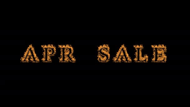 Apr Πώληση Φωτιά Κείμενο Επίδραση Μαύρο Φόντο Εφέ Κινουμένων Σχεδίων — Αρχείο Βίντεο
