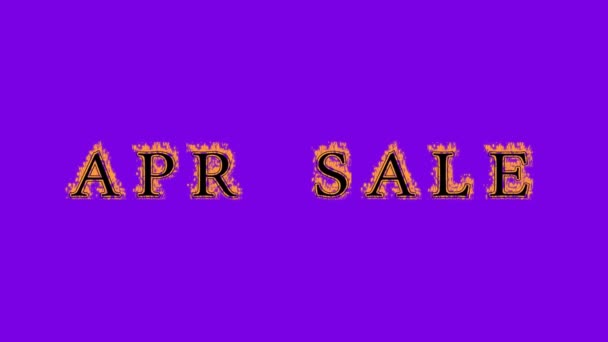 Apr Продає Ефект Вогневого Тексту Фіолетовий Фон Анімований Текстовий Ефект — стокове відео