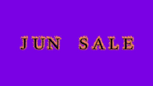 Дзюн Продає Ефект Вогневого Тексту Фіолетовий Фон Анімований Текстовий Ефект — стокове відео
