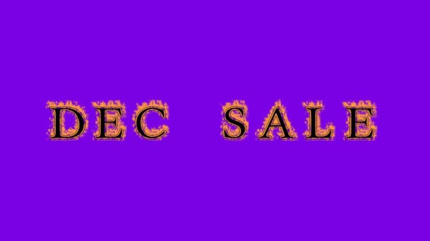 Dec Sale Fire Text Effect Violet Background Animated Text Effect — Stock Video
