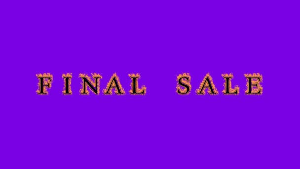 Останній Продаж Вогневого Тексту Фіолетового Фону Анімований Текстовий Ефект Високим — стокове відео