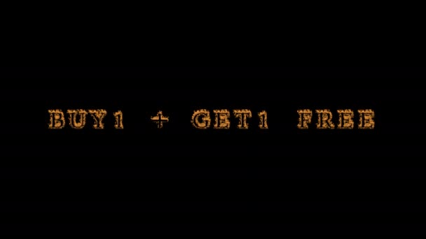 Buy1 Get1 Free Fire Text Effect Schwarzer Hintergrund Animierte Texteffekte — Stockvideo