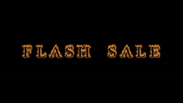 Flash Sale Fire Text Effect Black Background Animated Text Effect — Stock Video