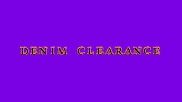 Denim Clearance Fire Text Effect Violeta Background Efeito Texto Animado — Vídeo de Stock