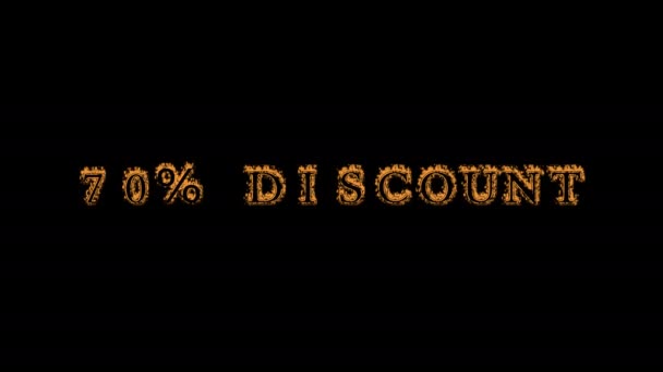 Discount Fire Text Effect Black Background Animated Text Effect High — Stock Video