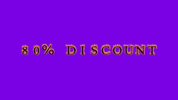 Discount Fire Text Effect Violet Background Animated Text Effect High — Stock Video