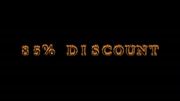 Discount Fire Text Effect Black Background Animated Text Effect High — Stock Video