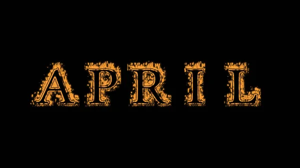 april fire text effect black background. animated text effect with high visual impact. letter and text effect. Alpha Matte.