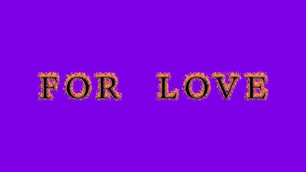 for love fire text effect violet background. animated text effect with high visual impact. letter and text effect. Alpha Matte.