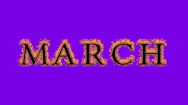 march fire text effect violet background. animated text effect with high visual impact. letter and text effect. Alpha Matte.