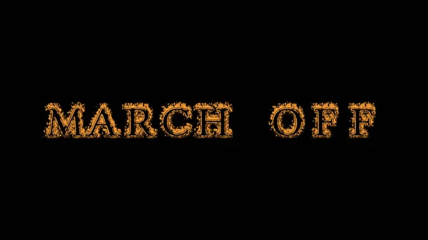 march off fire text effect black background. animated text effect with high visual impact. letter and text effect. Alpha Matte.