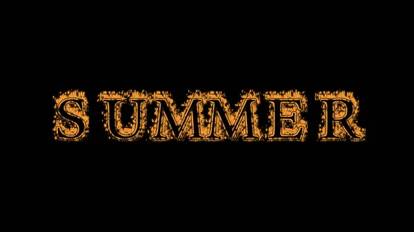 Summer Fire Text Effect Black Background Animated Text Effect High — Stock Photo, Image