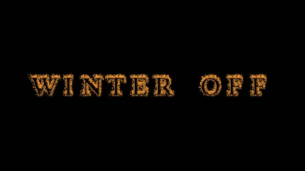 winter off fire text effect black background. animated text effect with high visual impact. letter and text effect. Alpha Matte.