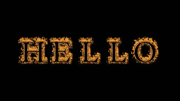 Hello Fire Text Effect Black Background Animated Text Effect High — Stock Photo, Image