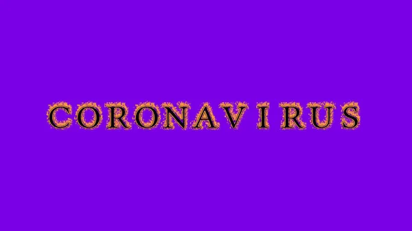 coronavirus fire text effect violet background. animated text effect with high visual impact. letter and text effect. Alpha Matte.