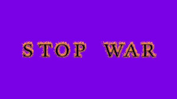 Zatrzymać Ogień Wojny Tekst Efekt Fioletowe Tło Animowany Efekt Tekstowy — Zdjęcie stockowe