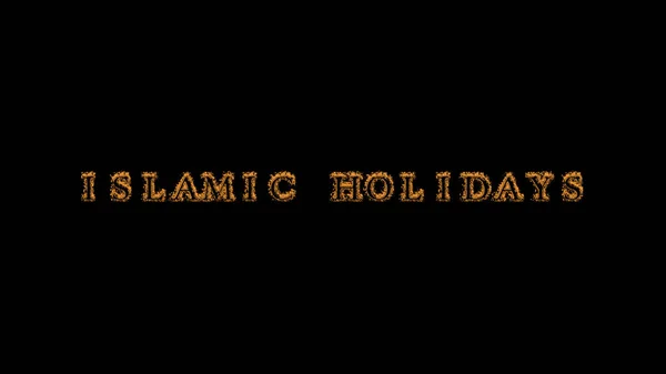 islamic holidays fire text effect black background. animated text effect with high visual impact. letter and text effect. Alpha Matte.
