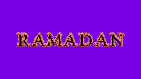 Ramadan Fogo Efeito Texto Fundo Violeta Efeito Texto Animado Com — Fotografia de Stock