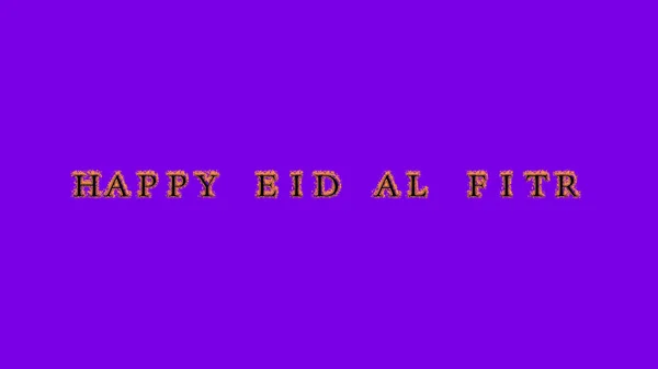 Happy Eid Fitr Vuur Tekst Effect Paarse Achtergrond Geanimeerd Teksteffect — Stockfoto