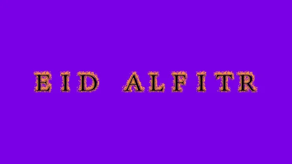 Eid Alfitr Ogień Tekst Efekt Fioletowe Tło Animowany Efekt Tekstowy — Zdjęcie stockowe