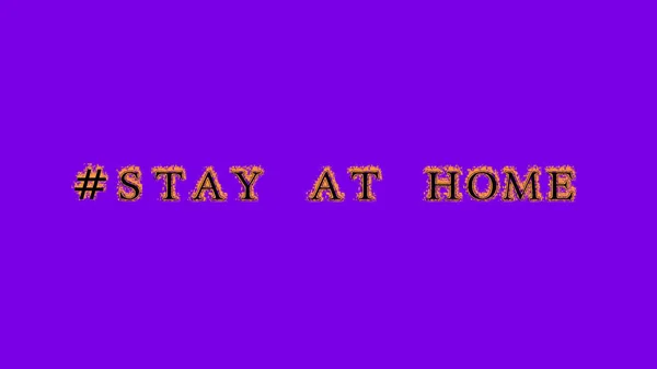 Stay Home Fire Text Effect Violet Background Animated Text Effect — Stock Photo, Image