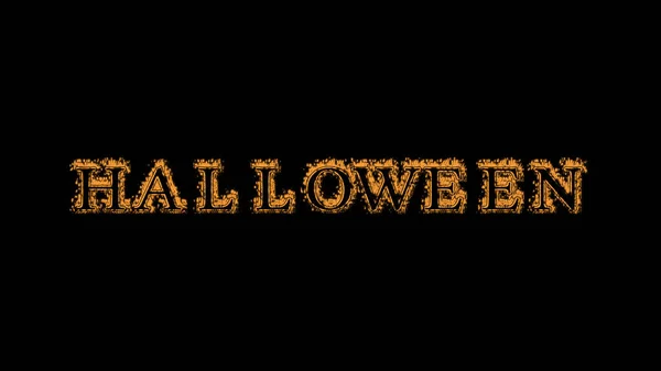 Halloween Tűz Szöveg Hatása Fekete Háttér Animált Szövegeffektus Nagy Vizuális — Stock Fotó
